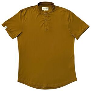 Mantra Catalyst Polo Shirt Men’s S Acacia Mustard Golf Performance Short Sleeve